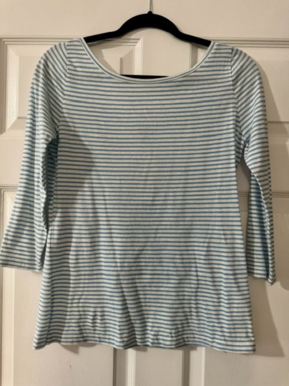 NWT J.Crew Cotton Linen Striped Scoop Back Top Size S